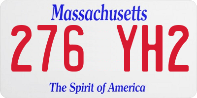 MA license plate 276YH2