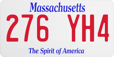 MA license plate 276YH4