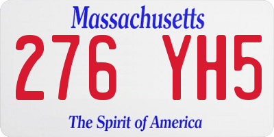 MA license plate 276YH5