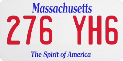 MA license plate 276YH6