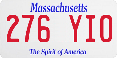 MA license plate 276YI0