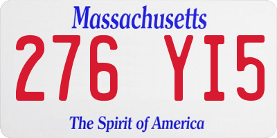MA license plate 276YI5