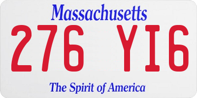 MA license plate 276YI6