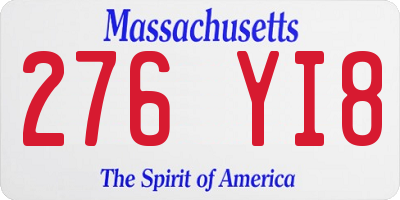 MA license plate 276YI8