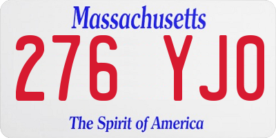 MA license plate 276YJ0