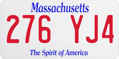 MA license plate 276YJ4
