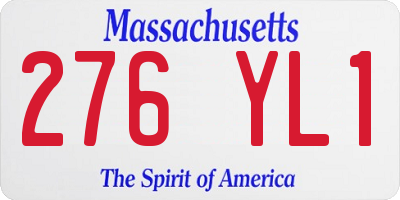 MA license plate 276YL1