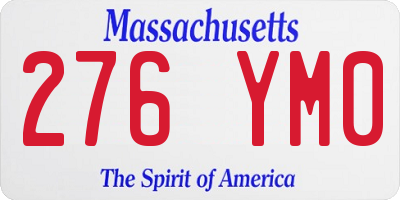 MA license plate 276YM0