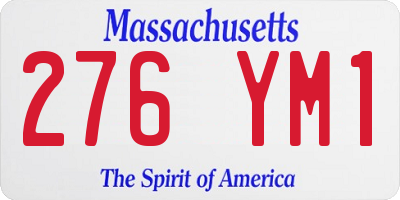 MA license plate 276YM1