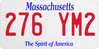 MA license plate 276YM2