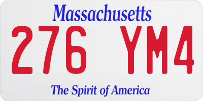 MA license plate 276YM4