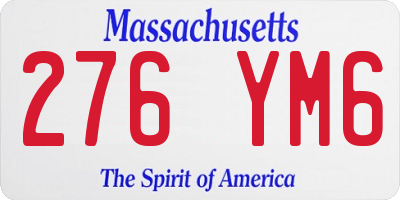 MA license plate 276YM6