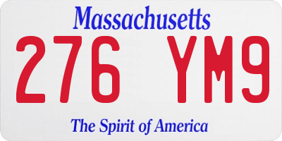 MA license plate 276YM9