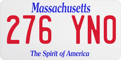 MA license plate 276YN0