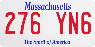 MA license plate 276YN6