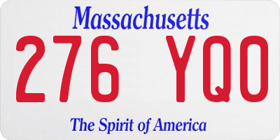 MA license plate 276YQ0