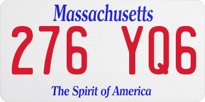 MA license plate 276YQ6