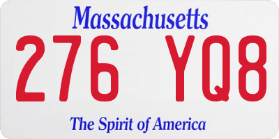 MA license plate 276YQ8