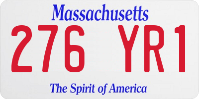 MA license plate 276YR1