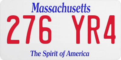 MA license plate 276YR4