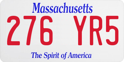 MA license plate 276YR5