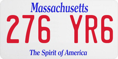 MA license plate 276YR6