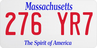 MA license plate 276YR7