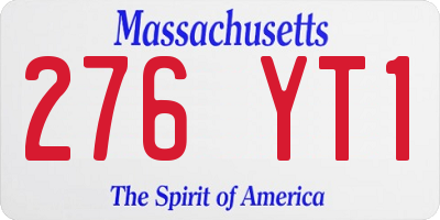 MA license plate 276YT1