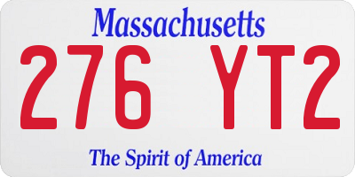 MA license plate 276YT2