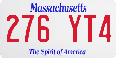 MA license plate 276YT4