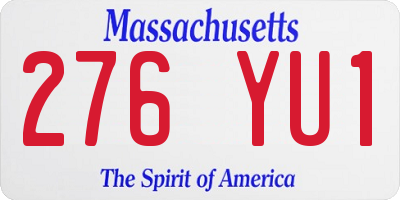 MA license plate 276YU1