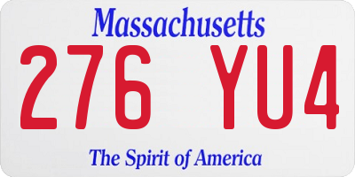 MA license plate 276YU4