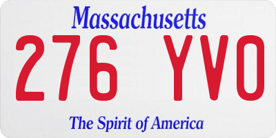 MA license plate 276YV0