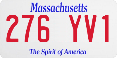MA license plate 276YV1