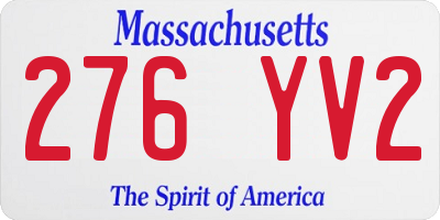 MA license plate 276YV2