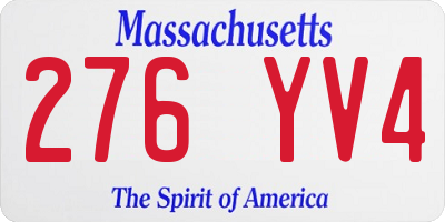 MA license plate 276YV4