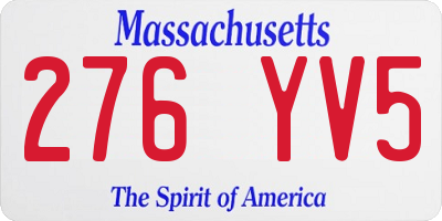 MA license plate 276YV5