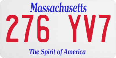 MA license plate 276YV7