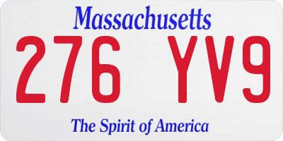 MA license plate 276YV9
