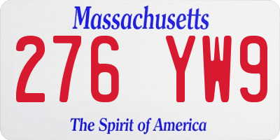 MA license plate 276YW9