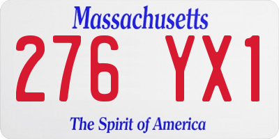 MA license plate 276YX1