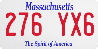 MA license plate 276YX6
