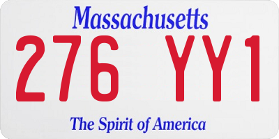 MA license plate 276YY1