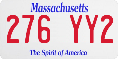 MA license plate 276YY2