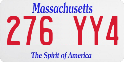MA license plate 276YY4