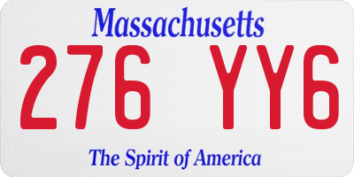 MA license plate 276YY6