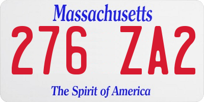 MA license plate 276ZA2
