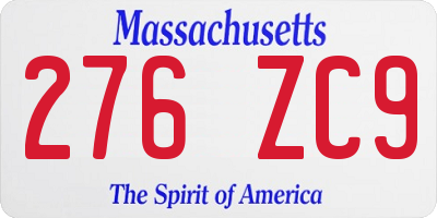 MA license plate 276ZC9