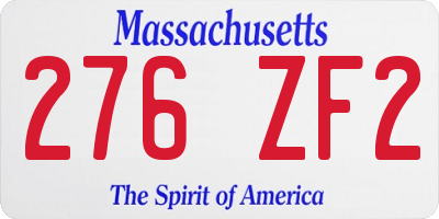 MA license plate 276ZF2