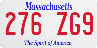 MA license plate 276ZG9